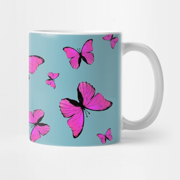 Pink butterflies print by rlnielsen4